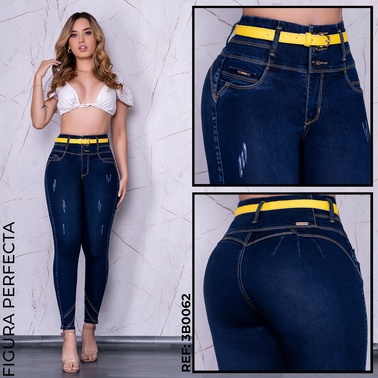 3 Botones correa amarilla