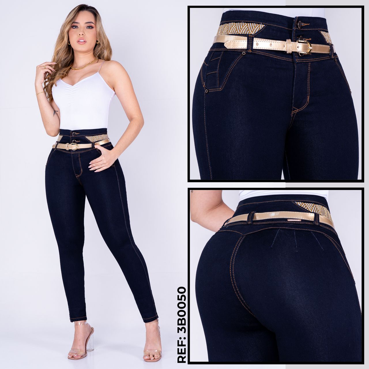 3 Botones bordado pretina