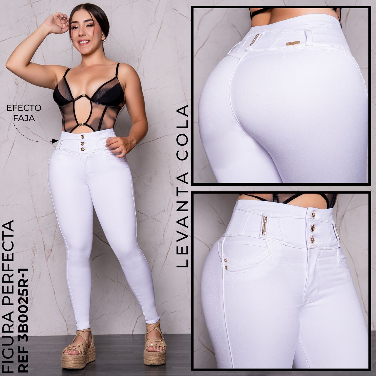 3 Botones blanco